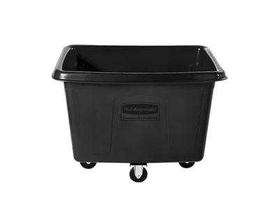 Rubbermaid Carro Contenedor Con Ruedas Cubico 400 Lb Sin Tapa Negro Fg461400Bla