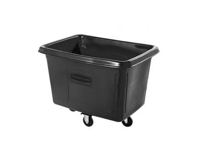 Rubbermaid Carro Contenedor Con Ruedas Cubico 400 Lb Sin Tapa Negro Fg461400Bla