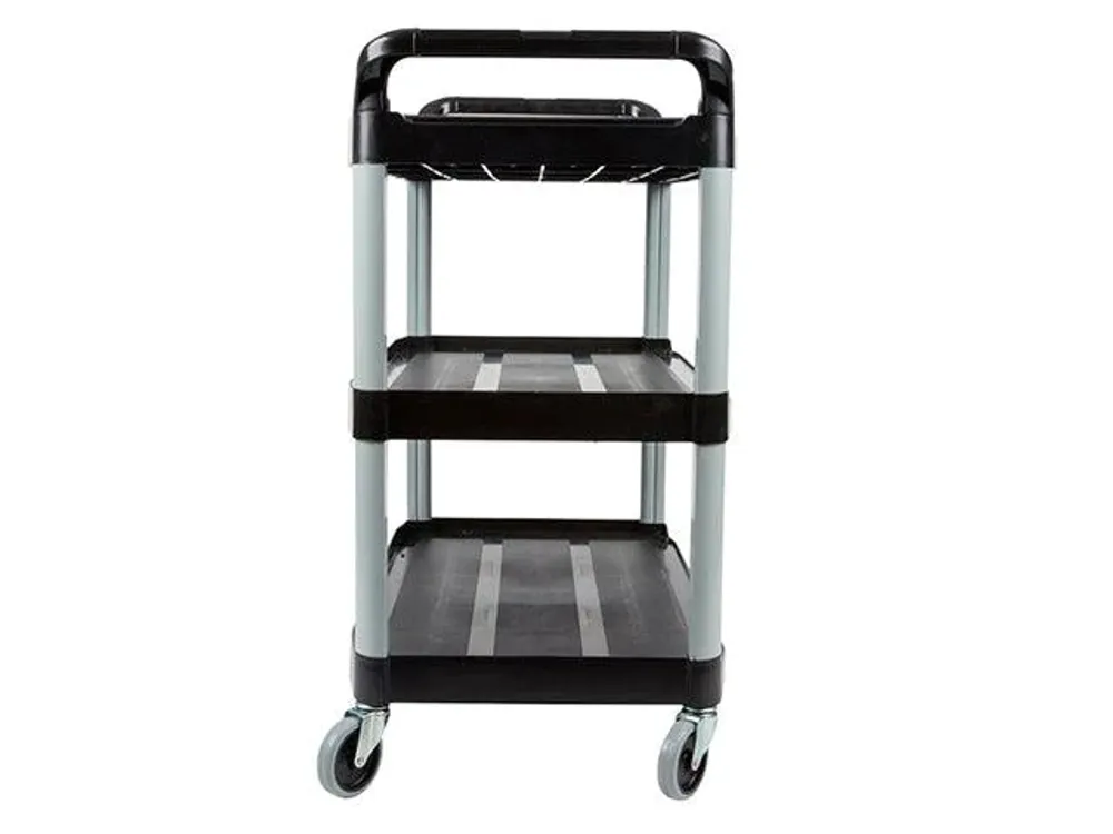 Rubbermaid Carro Servicio Abierto 3 Estantes 300Lb Con Ruedas Negro Fg409100Bla