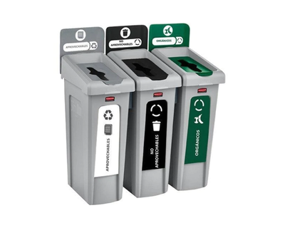 Rubbermaid Punto Ecologico 87Litros Slim Jim (Negr-Verd-Blanco)- Armado