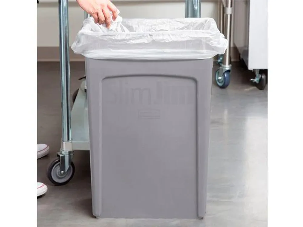 Rubbermaid Contenedor Slim Jim Canales 87 Litros Gris Fg354060Gray