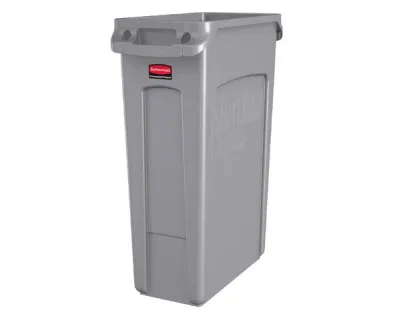 Rubbermaid Contenedor Slim Jim Canales 87 Litros Gris Fg354060Gray