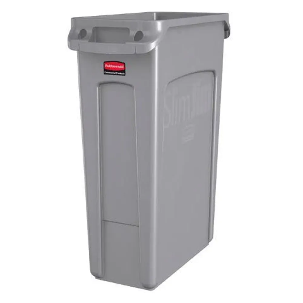 Rubbermaid Contenedor Slim Jim Canales 87 Litros Gris Fg354060Gray