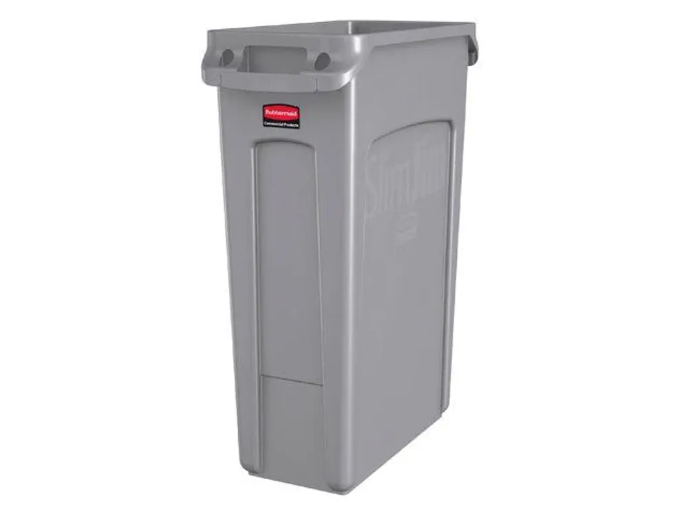 Rubbermaid Contenedor Slim Jim Canales 87 Litros Gris Fg354060Gray