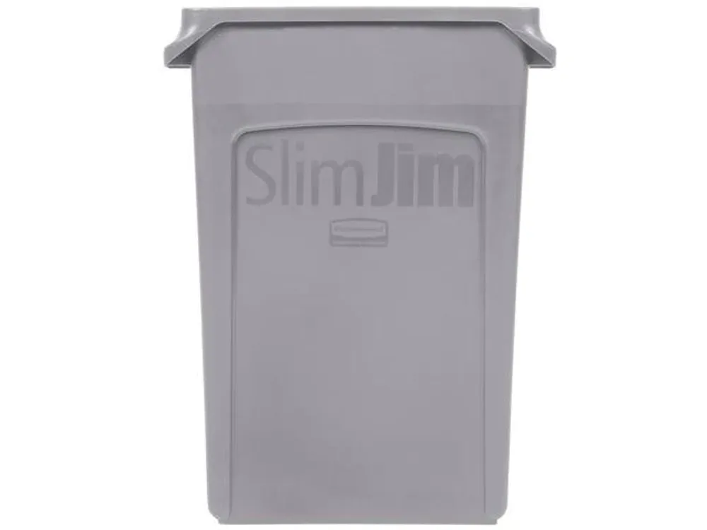 Rubbermaid Contenedor Slim Jim Canales 87 Litros Gris Fg354060Gray