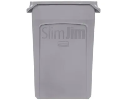 Rubbermaid Contenedor Slim Jim Canales 87 Litros Gris Fg354060Gray