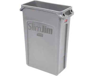 Rubbermaid Contenedor Slim Jim Canales 87 Litros Gris Fg354060Gray