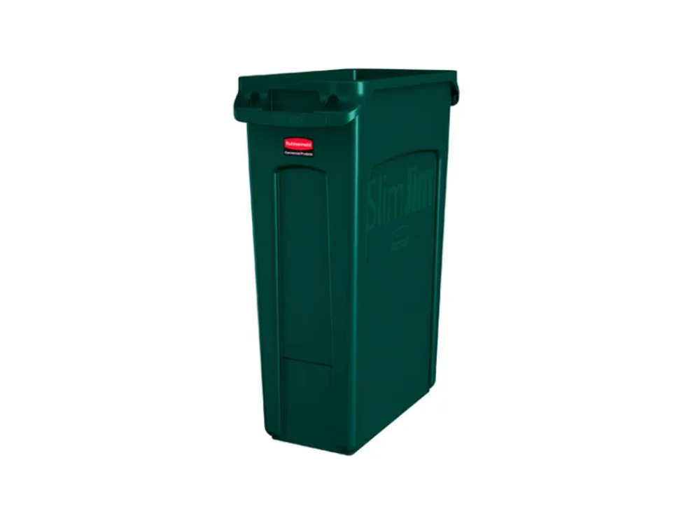 Rubbermaid Contenedor Slim Jim Canales 87 Litros Verde Sin Marcar 1956186