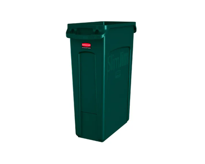 Rubbermaid Contenedor Slim Jim Canales 87 Litros Verde Sin Marcar 1956186