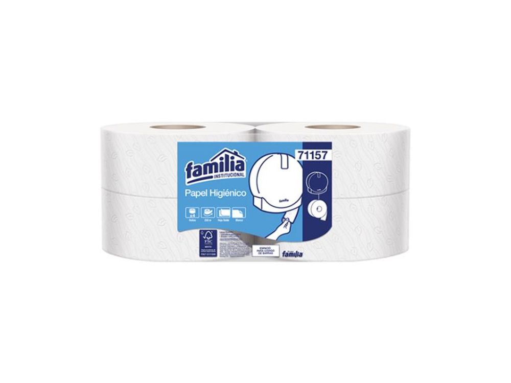 Tork Papel Higiénico Jumbo Hoja Doble Blanco 250 Mt X4 Rollos 71157