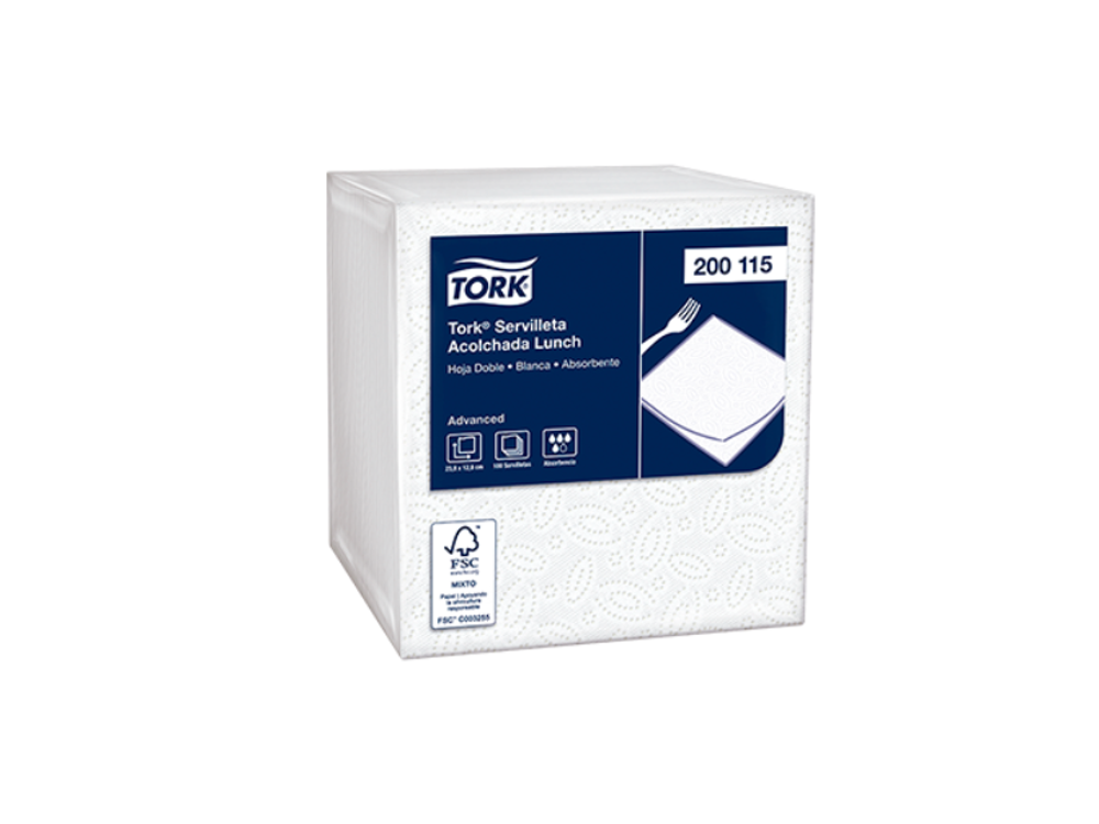 Tork Servilleta Cuadrada Acolchamax Blanca X100 200115