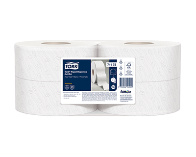 Tork Papel Higiénico Jumbo Famimax Precortado Hoja Triple Blanco 170 Mt X4 Rollos 71178