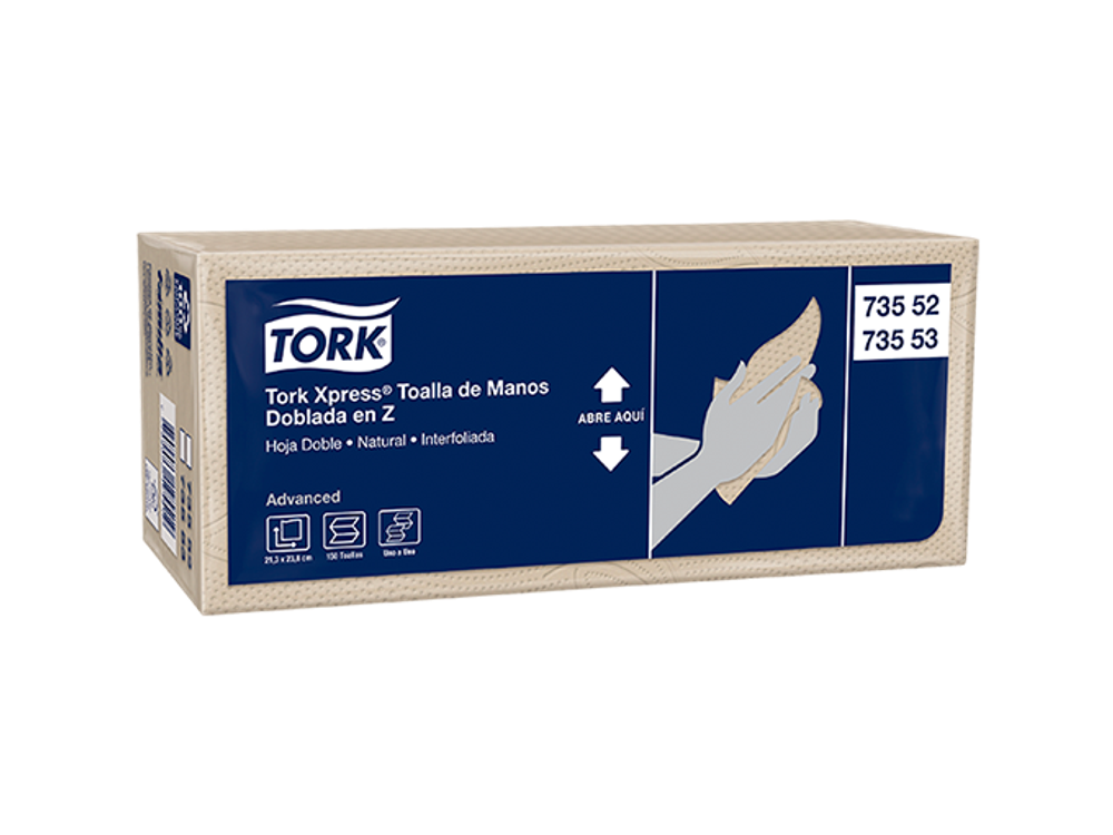 Tork Toalla de Manos Doblada en Z Doble Hoja Natural Autodispensable 73553