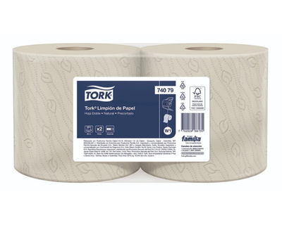 Tork Limpión Trabajo Liviano Rollo Hoja Doble Natural 305 Mt X2 74079