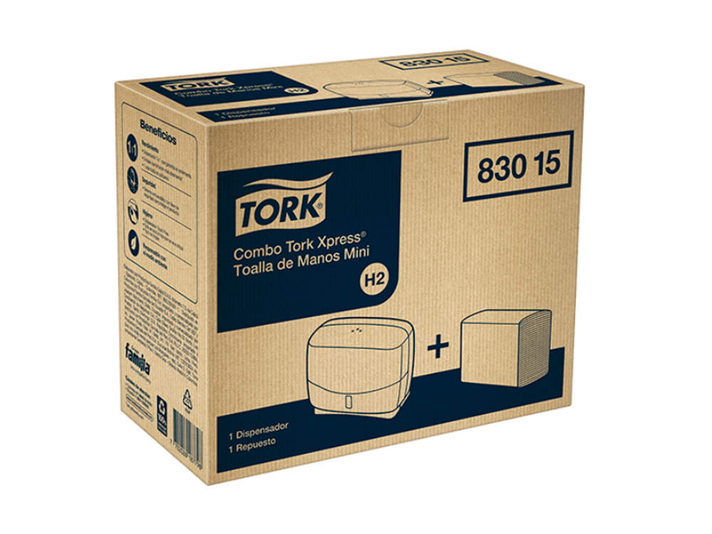 Tork Combo Dispensador Toalla Mini + Toalla de Manos Doblada en Z 83015