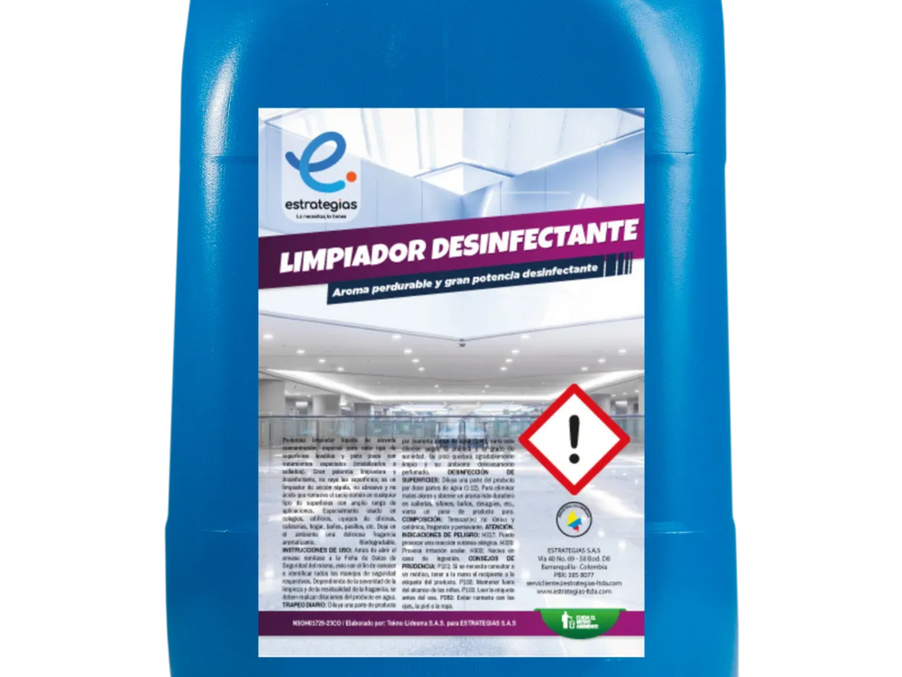 Limpiador Desinfectante Marca Propia Iceberg Cuñete 5Gl - 19 Litros Tek