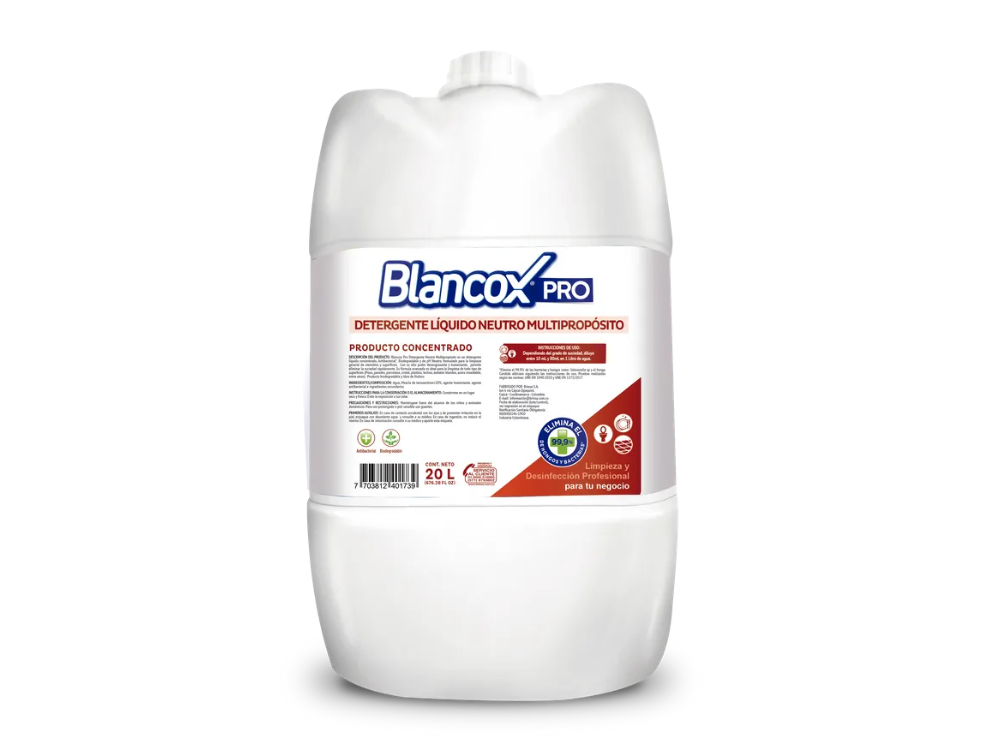 Blancox Pro Detergente Líquido Neutro Multipropósito Concentrado 20 Litros