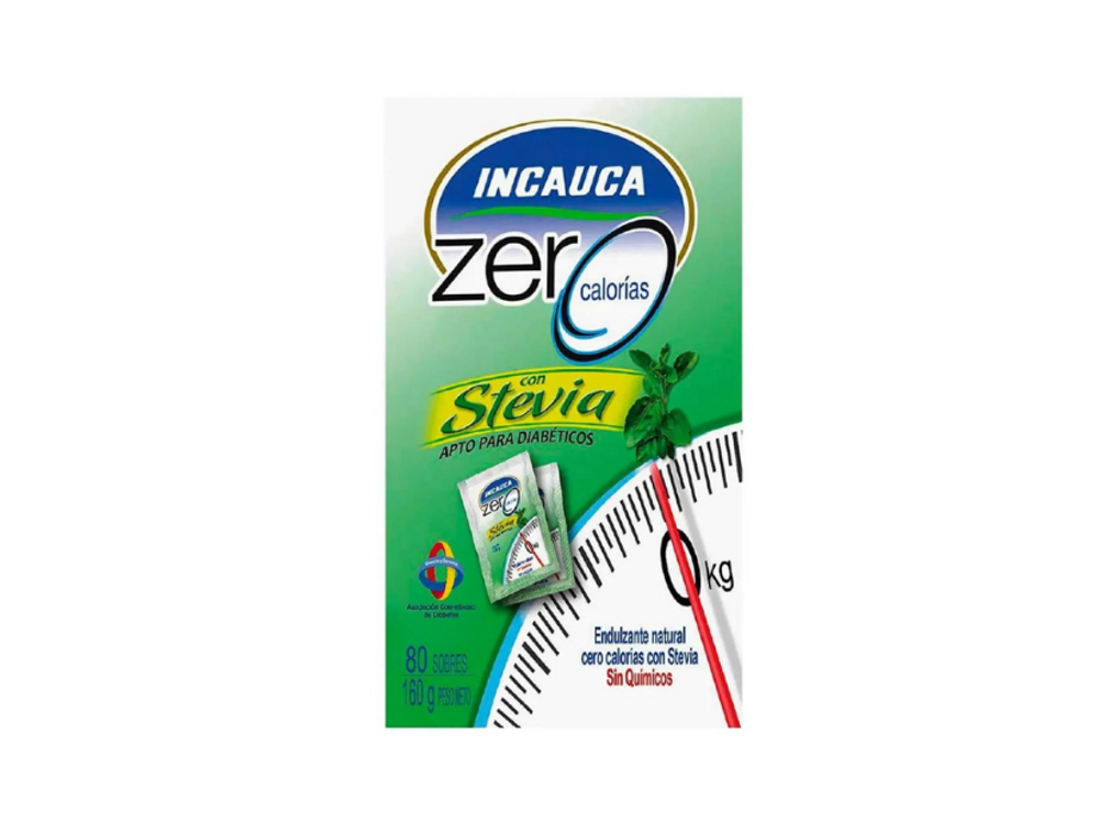  Incauca Azúcar Zero Calorías Stevia Sobre 160 Gr