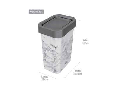 Papelera Estrabins Vaiven Tipo Marsol 26 Litros