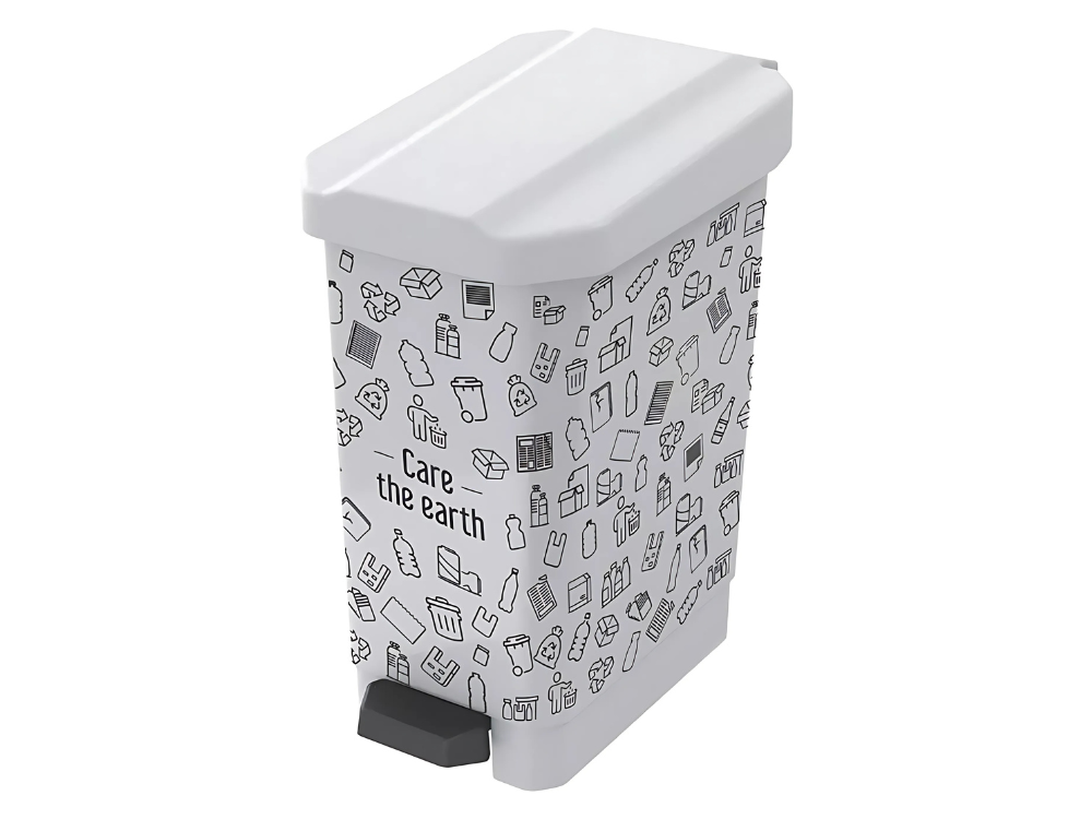 Papelera Estra Estrabins De Pedal Blanca Tipo Reciclaje 10 Litros
