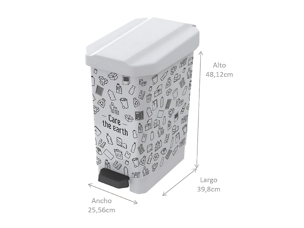 Papelera Estra Estrabins De Pedal Blanca Tipo Reciclaje 22 Litros