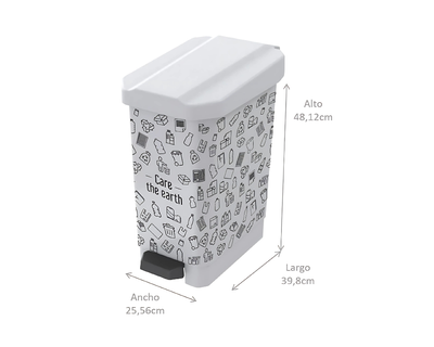 Papelera Estra Estrabins De Pedal Blanca Tipo Reciclaje 22 Litros