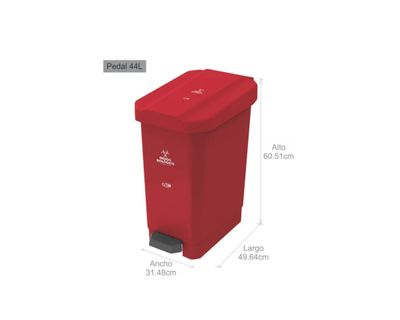 Estra Caneca EstraBins de Pedal 44 Lt Roja Marcada