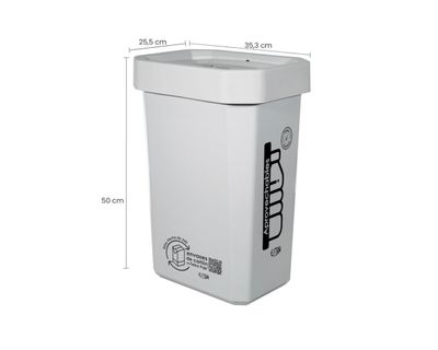 Estra Papelera Ecobins Vaiven 26 Lt Blanca Marcada