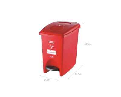 Estra Caneca de Pedal 10 Lt Roja Marcada