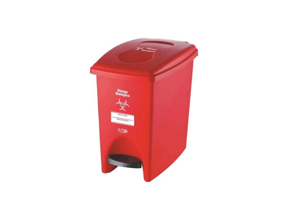 Estra Caneca de Pedal 10 Lt Roja Marcada