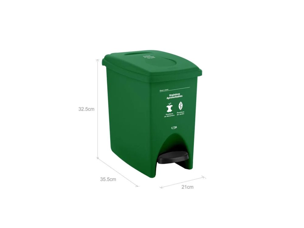 Estra Caneca de Pedal 10 Lt Verde Marcada
