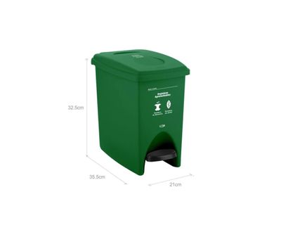 Estra Caneca de Pedal 10 Lt Verde Marcada