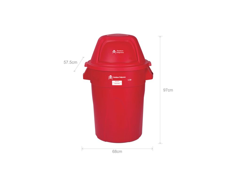 Estra Contenedor Elite Tapa Domo 121 Lt Rojo Marcado