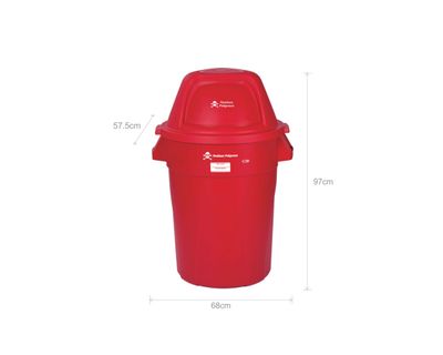 Estra Contenedor Elite Tapa Domo 121 Lt Rojo Marcado