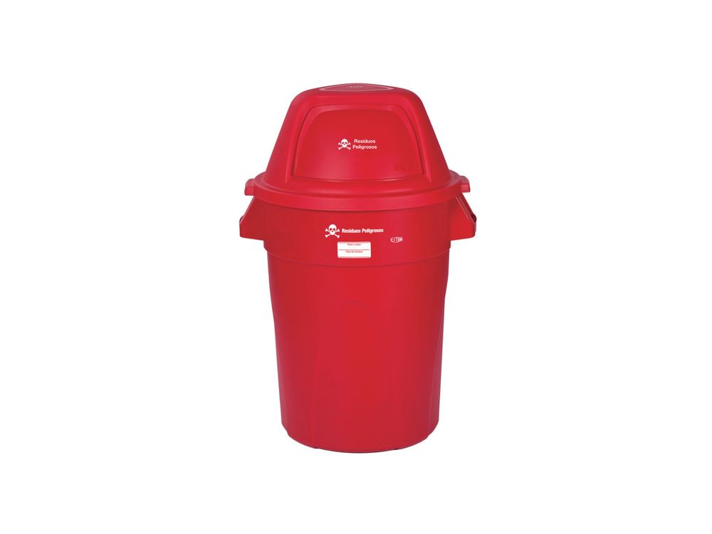 Estra Contenedor Elite Tapa Domo 121 Lt Rojo Marcado