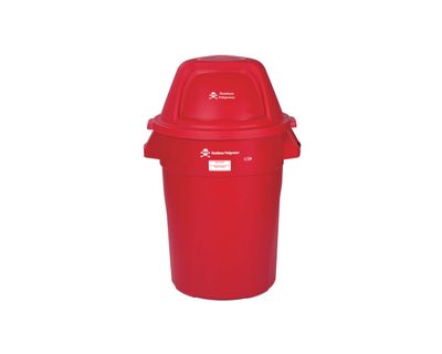 Estra Contenedor Elite Tapa Domo 121 Lt Rojo Marcado