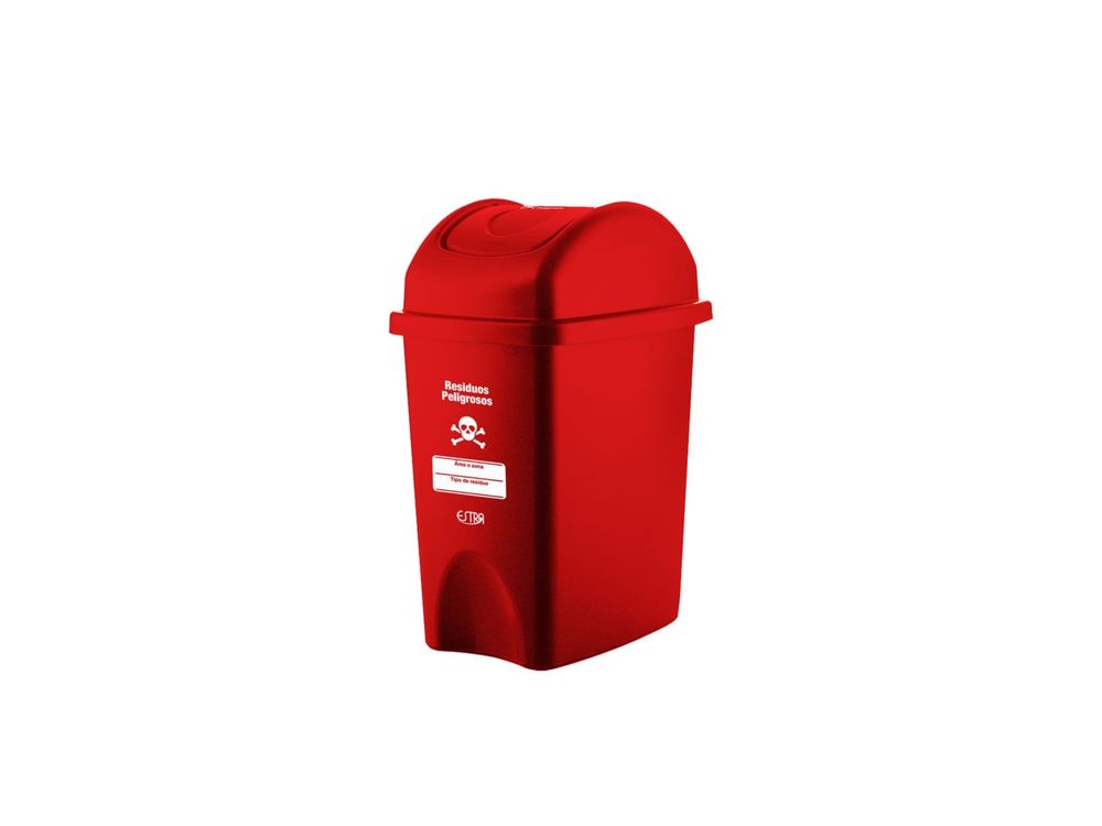 Estra Caneca con Tapa Vaivén Curva 10 Lt Roja Marcada