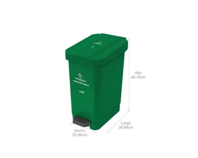 Estra Caneca EstraBins de Pedal 22 Lt Verde Marcada
