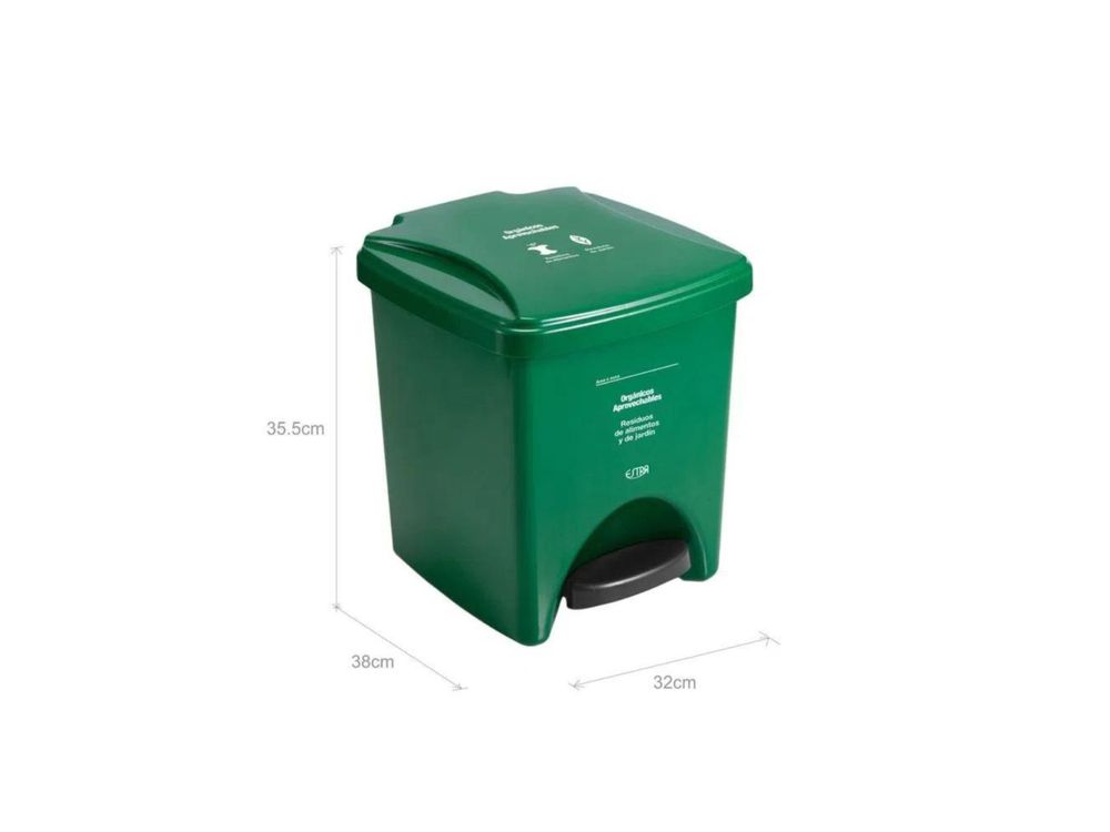 Estra Caneca de Pedal 20 Lt Verde Marcada
