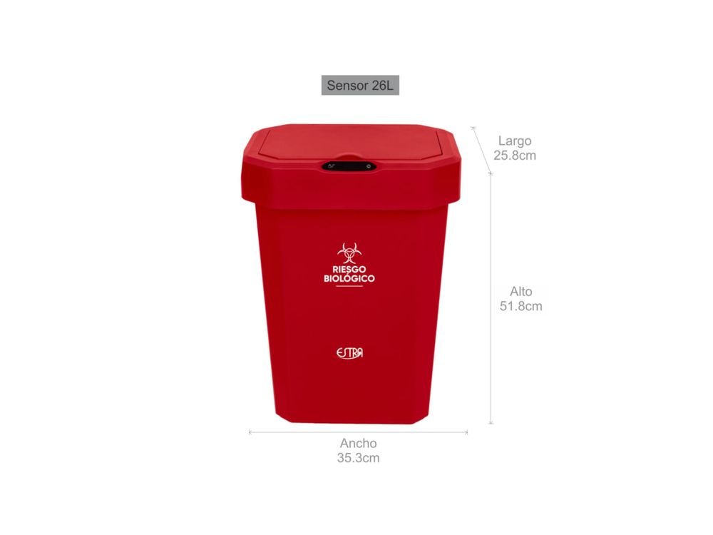 Estra Caneca EstraBins con Sensar 26 Lt Roja Marcada