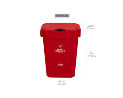 Estra Caneca EstraBins con Sensar 26 Lt Roja Marcada