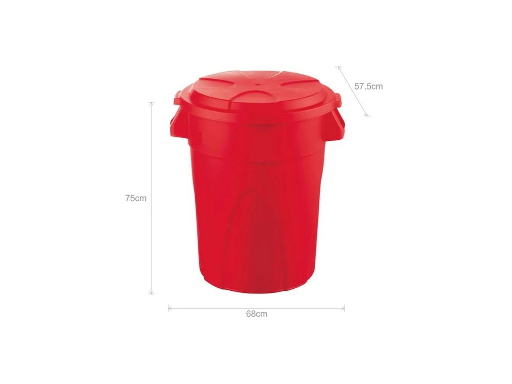 Estra Contenedor Elite Tapa Plana 121 Lt Rojo