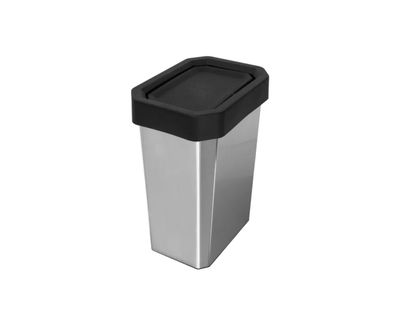 Estra Caneca EstraBins con Tapa Vaivén 26 Lt IML Negro Metalizado
