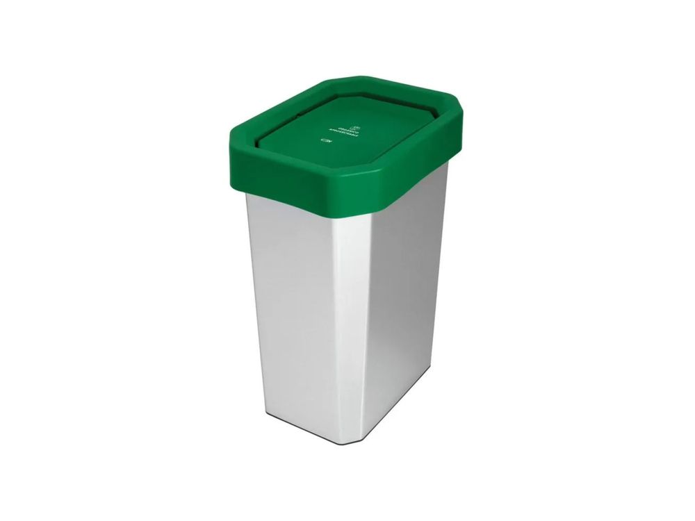 Estra Caneca EstraBins con Tapa Vaivén 26 Lt IML Verde Metalizada Marcada