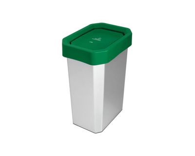 Estra Caneca EstraBins con Tapa Vaivén 26 Lt IML Verde Metalizada Marcada