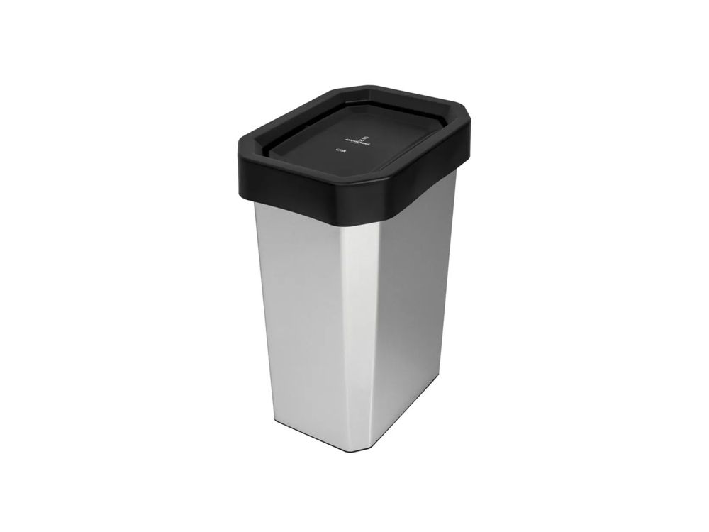 Estra Caneca EstraBins con Tapa Vaivén 53 Lt IML Negra Metalizada Marcada