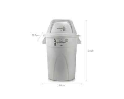 Estra Contenedor Elite Tapa Domo 121 Lt Blanco Marcado MR