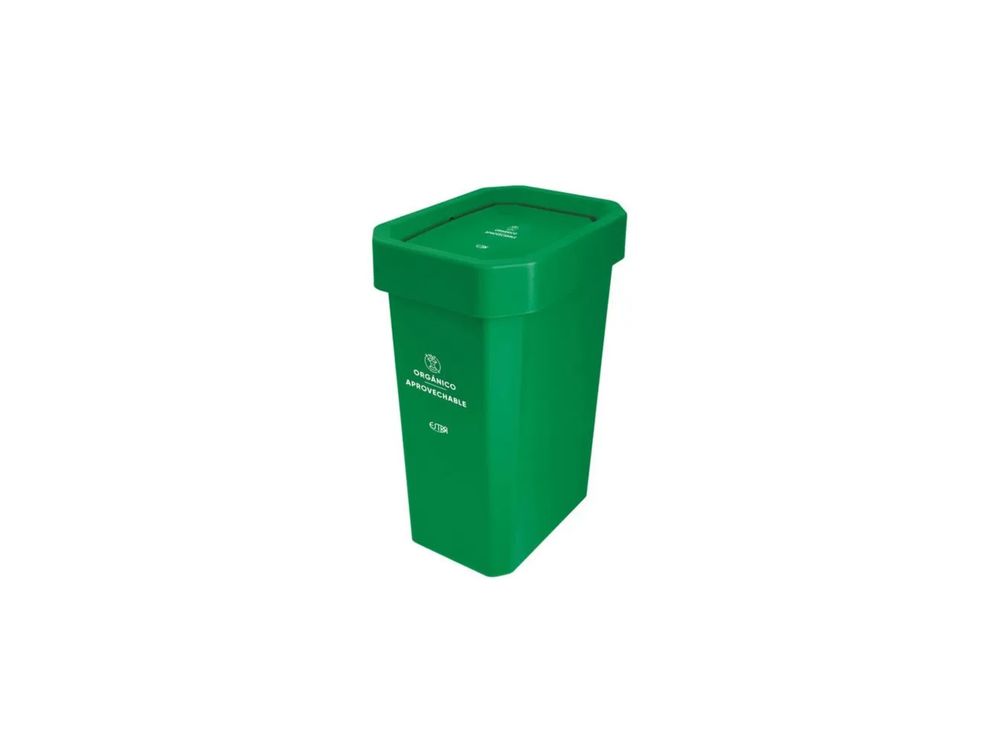 Estra Caneca EstraBins con Tapa Vaivén 26 Lt Verde Marcada