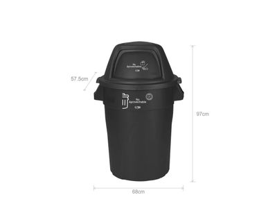 Estra Contenedor Elite Tapa Domo 121 Lt Negro Marcado MR