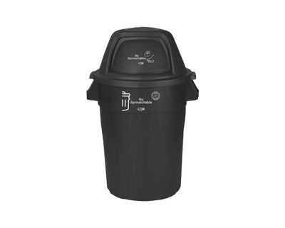 Estra Contenedor Elite Tapa Domo 121 Lt Negro Marcado MR
